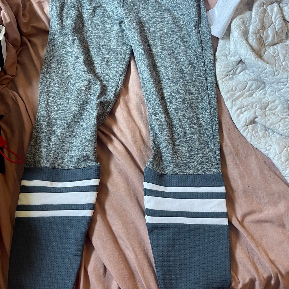 Bombshell Low Rise Bluish Gray Striped Leggings